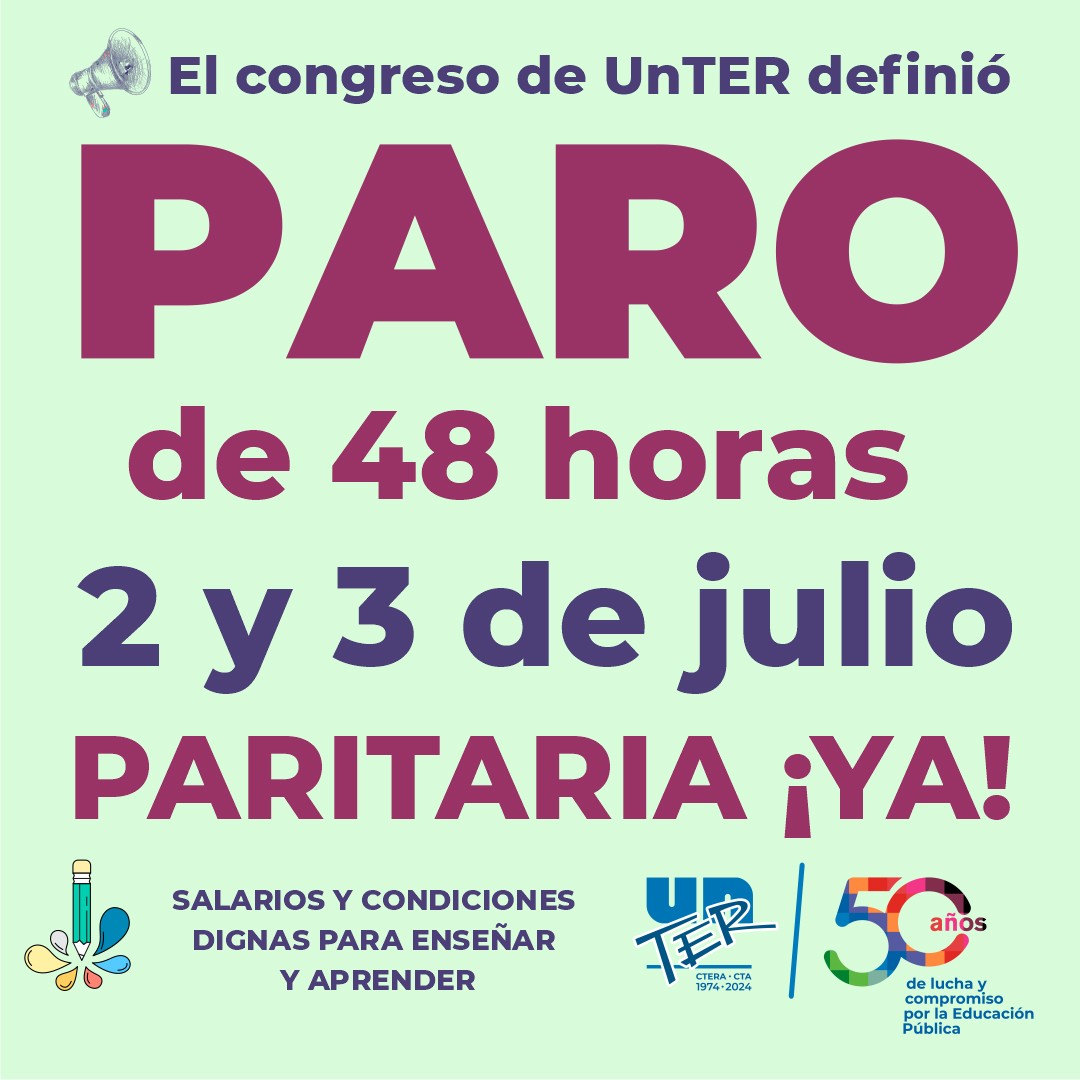 VIDEO-UNTER CONFIRMÒ UN DE 48 HORAS, LOS DÍAS 2 Y 3 DE JULIO