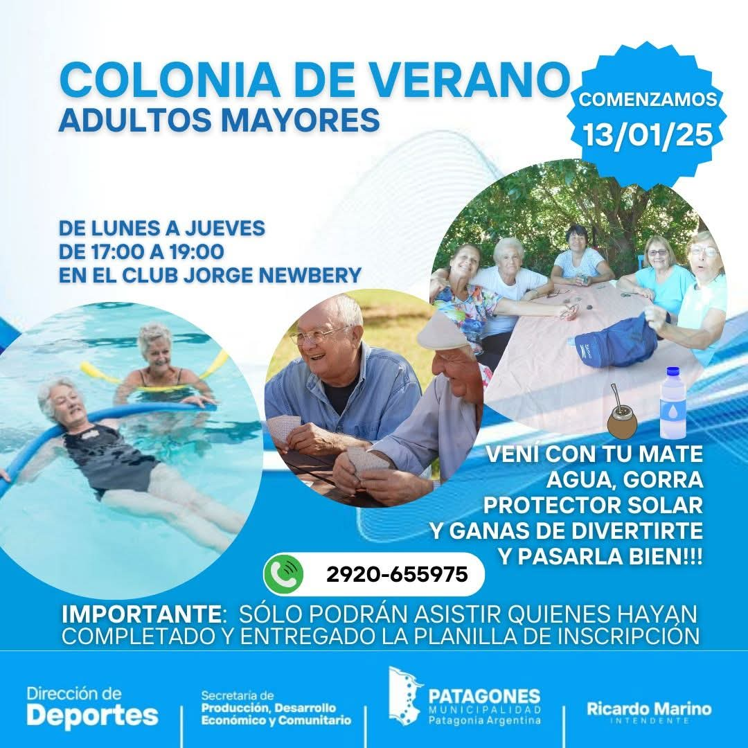 ÚLTIMOS DÍAS PARA INSCRIBIRSE EN LA COLONIA DE VERANO DE ADULTOS MAYORES